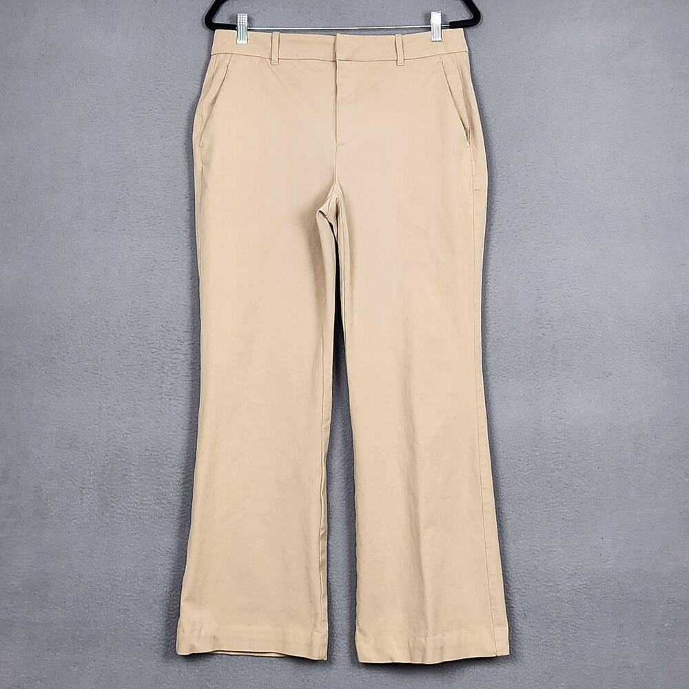 Everlane Bi-Stretch Flare Pants Womens 12 Beige Twill Chino Khaki Office 32X30